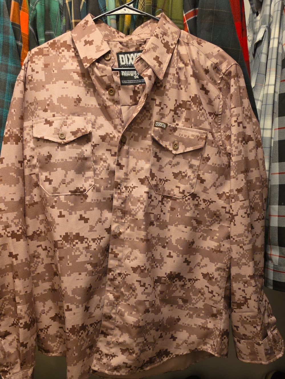 DIXXON Kublai Khan Tx Men's Desert Digital Camo Button-Up Jacket - Tan & Brown